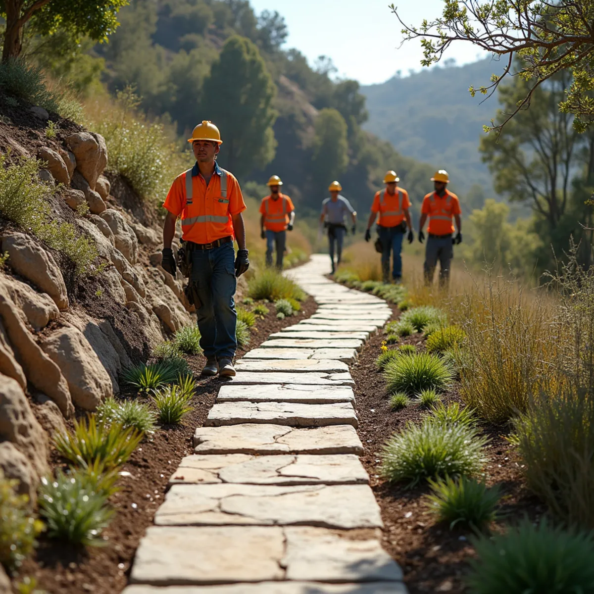 A stabilized San Diego canyon slope planted for winter rain protection