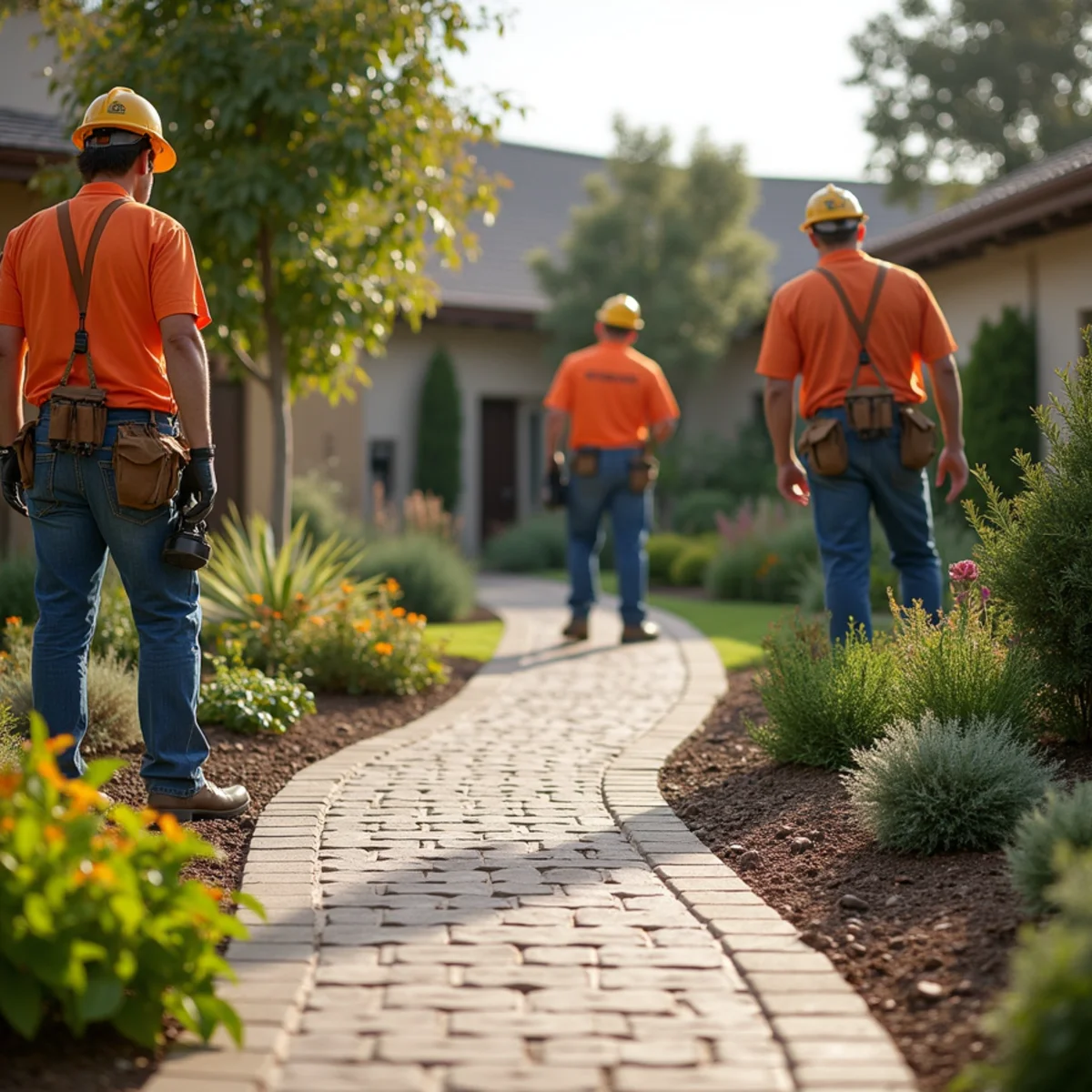A well-maintained, slip-resistant commercial paver walkway in San Diego