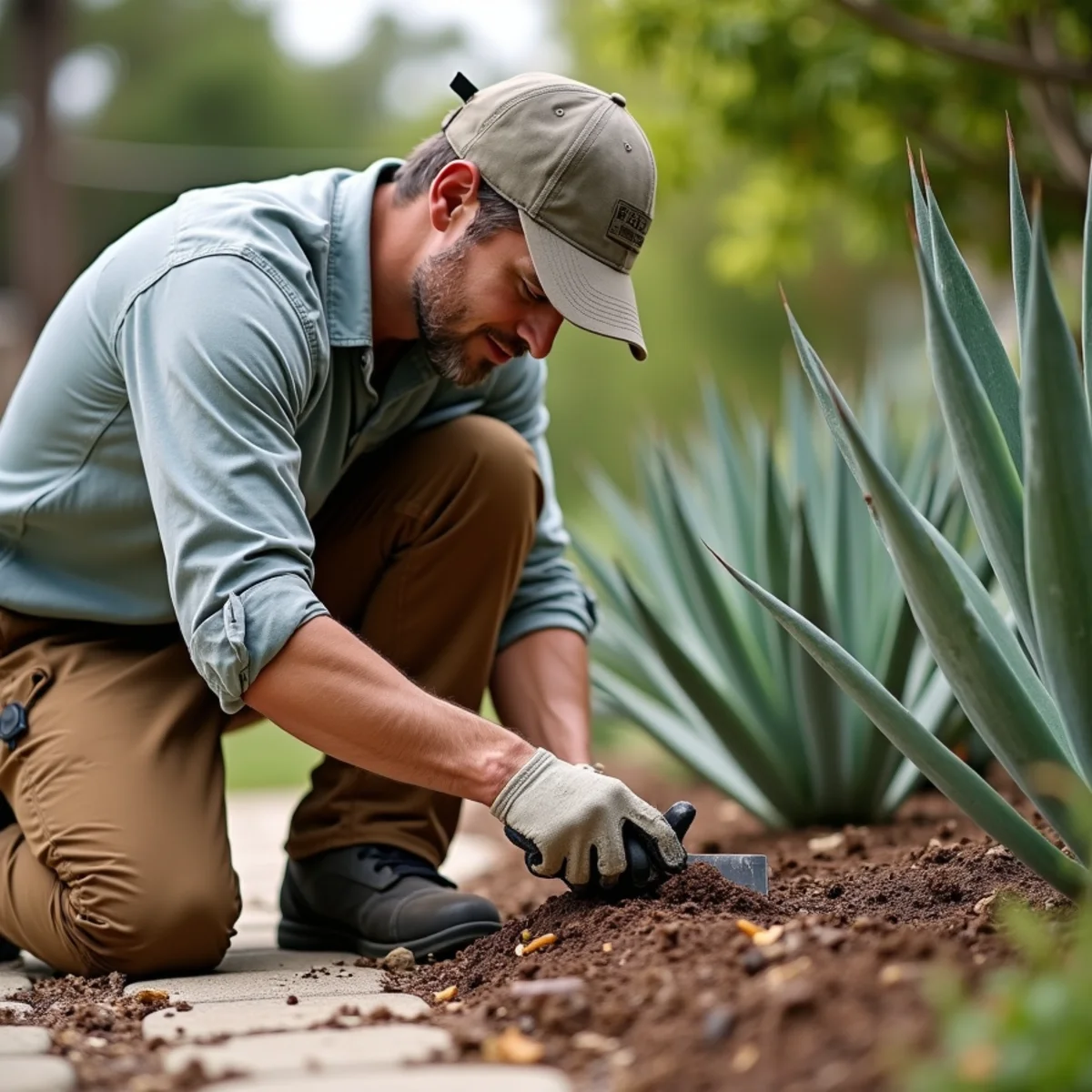 Drought-Tolerant Landscaping project in progress in San Diego by SOCAL EXTERIOR SERVICES, INC