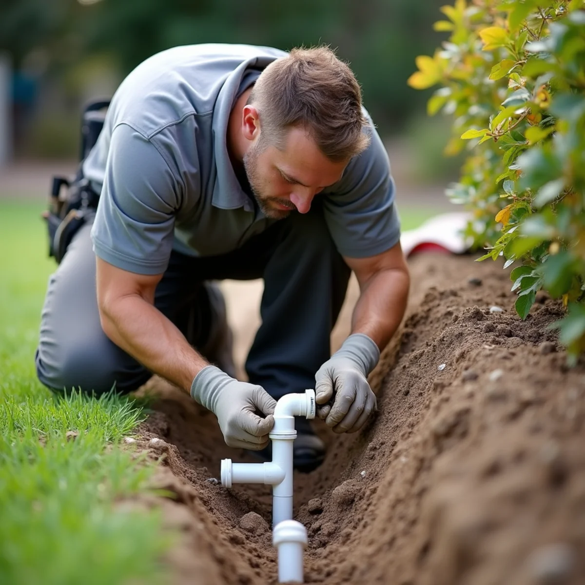 Emergency Irrigation Repair project in progress in San Diego by SOCAL EXTERIOR SERVICES, INC