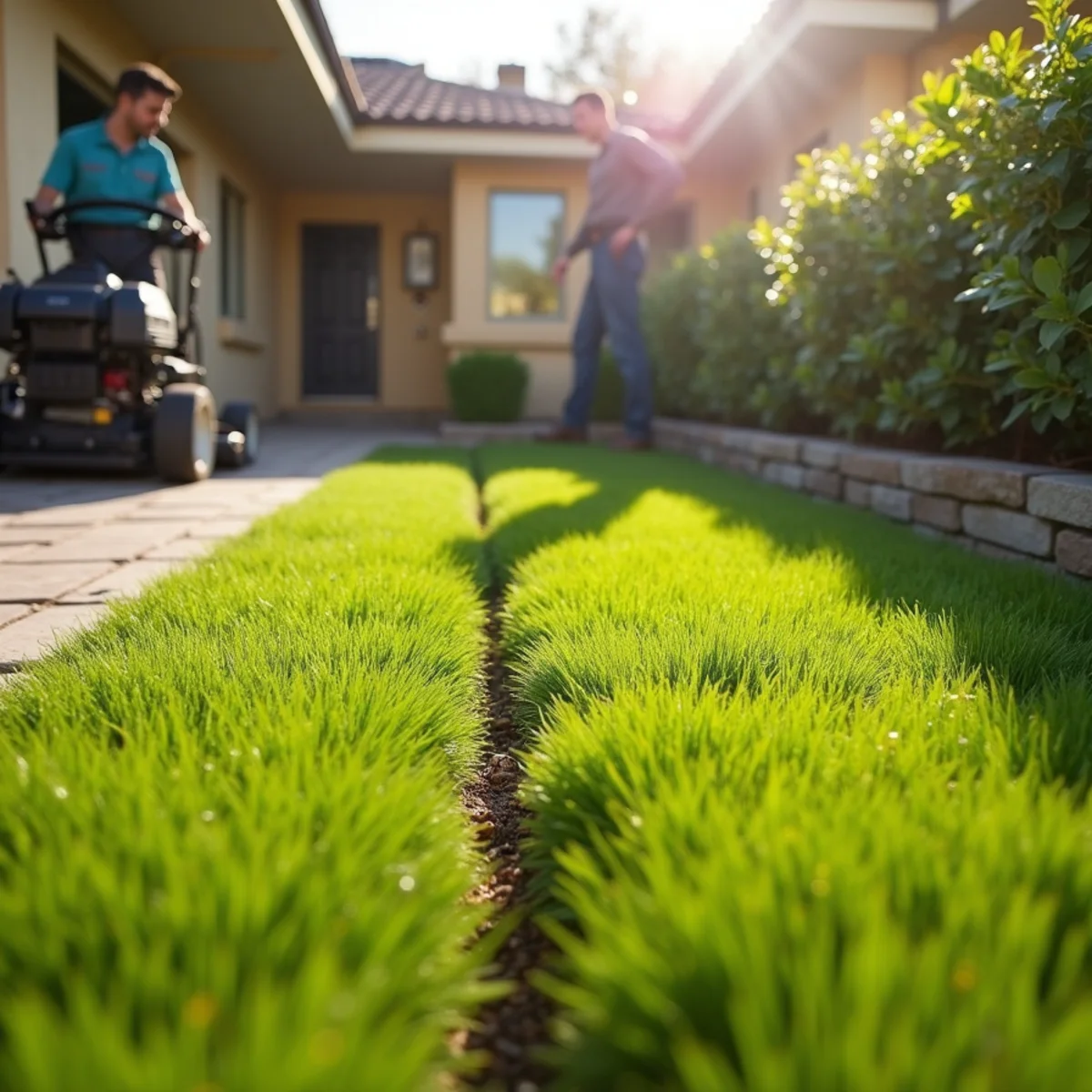 Healthy maintained lawn and trimmed edges at a San Diego property by SOCAL EXTERIOR SERVICES, INC