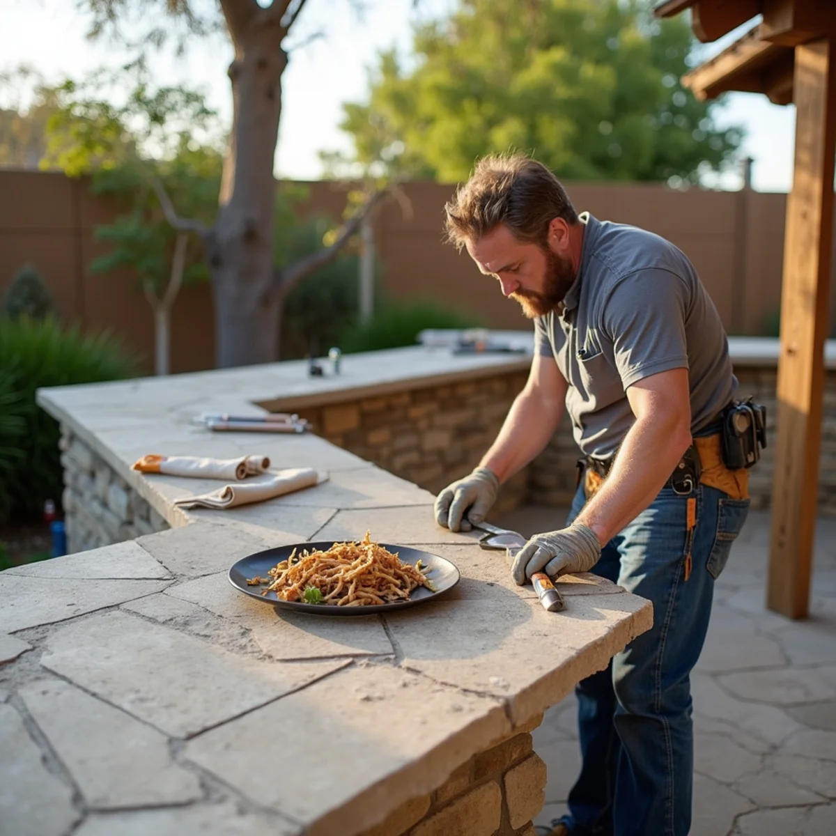 Residential Hardscape Design project in progress in San Diego by SOCAL EXTERIOR SERVICES, INC
