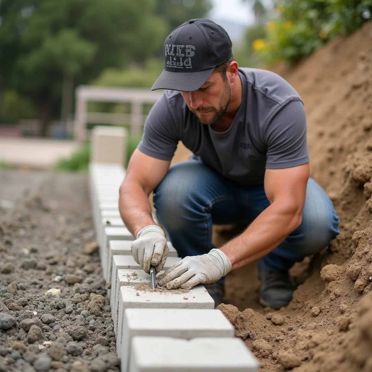 Retaining Walls & Masonry project in progress in San Diego by SOCAL EXTERIOR SERVICES, INC