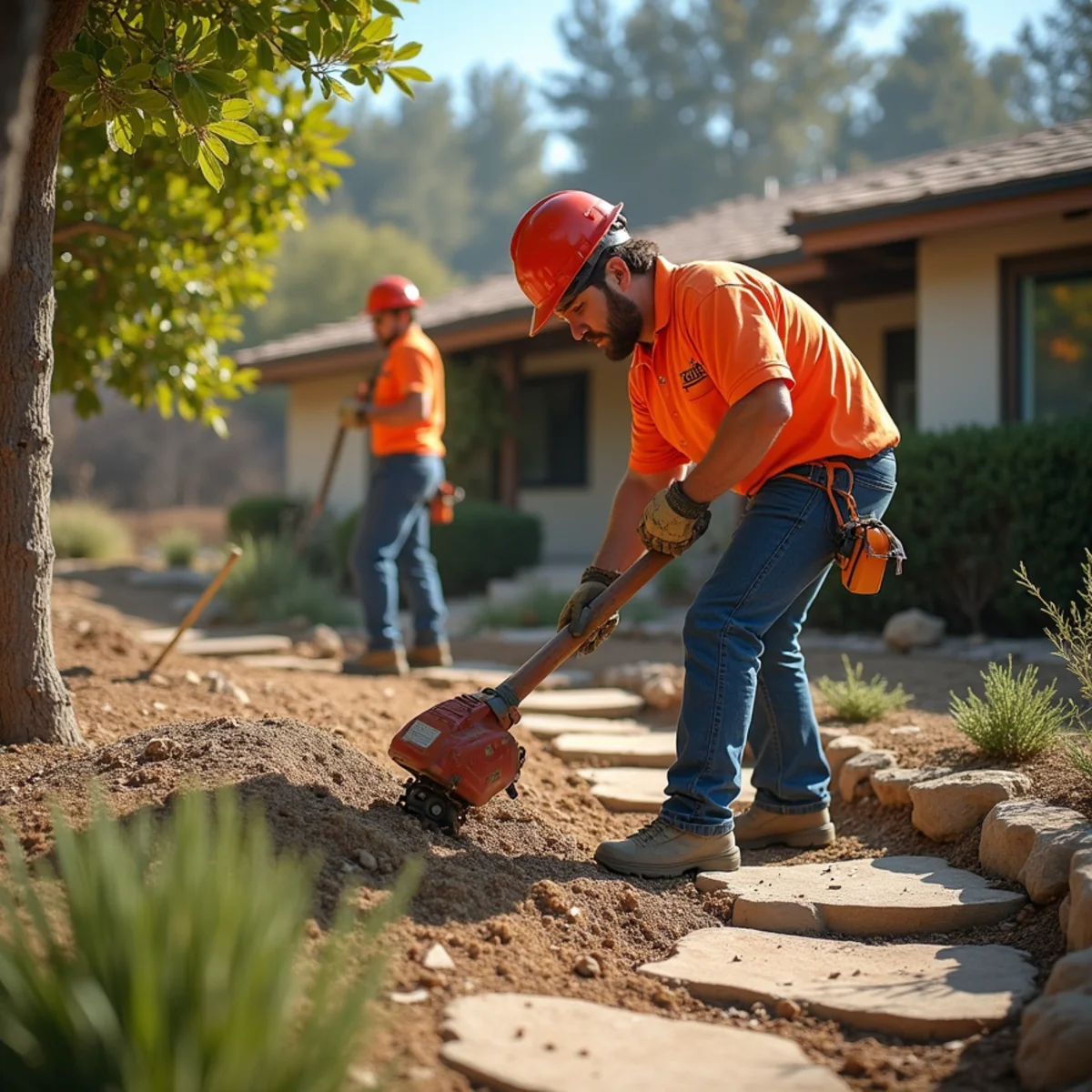 Landscaping and hardscaping on a Alpine, CA property by SOCAL EXTERIOR SERVICES, INC