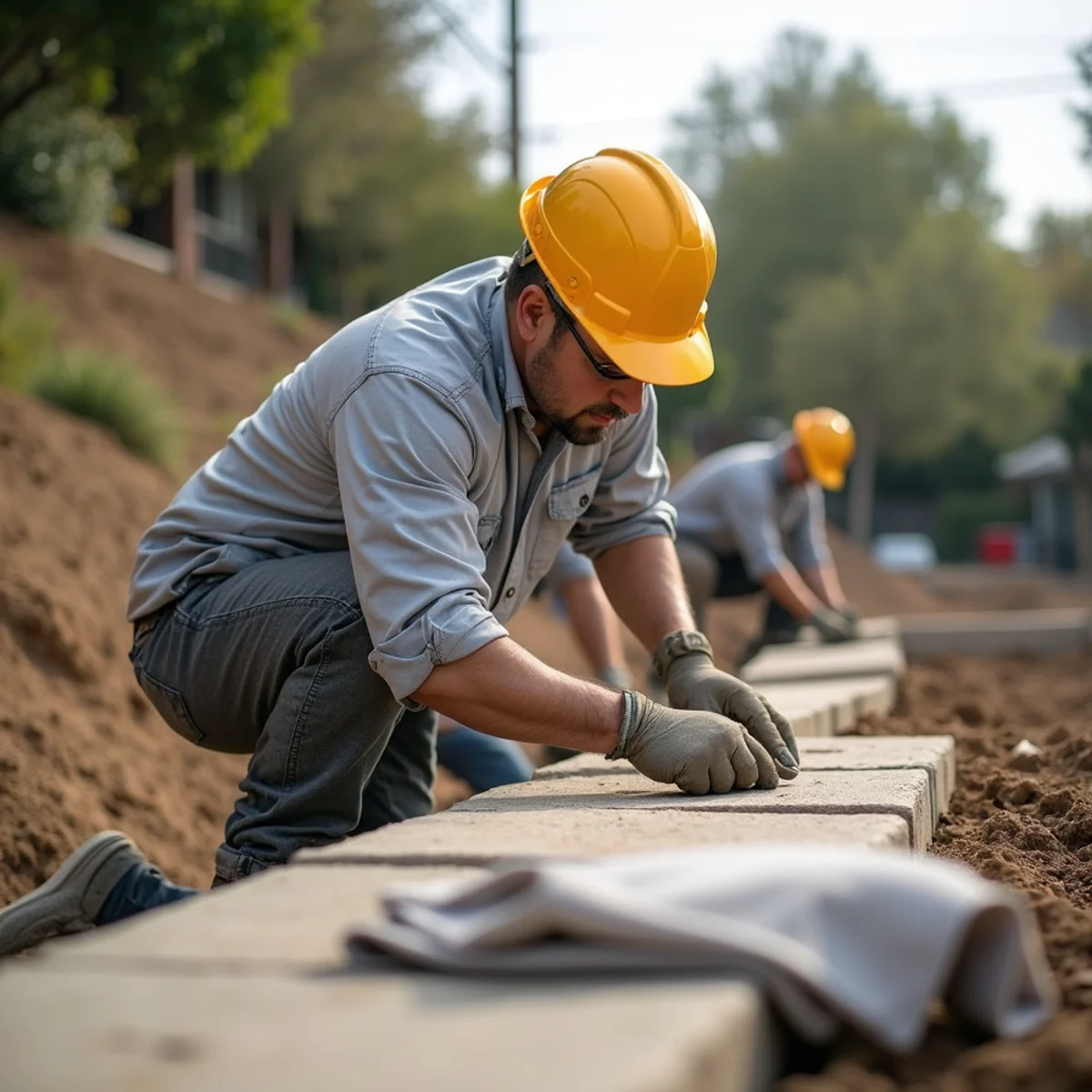 Landscaping and hardscaping on a Glendale, CA property by SOCAL EXTERIOR SERVICES, INC