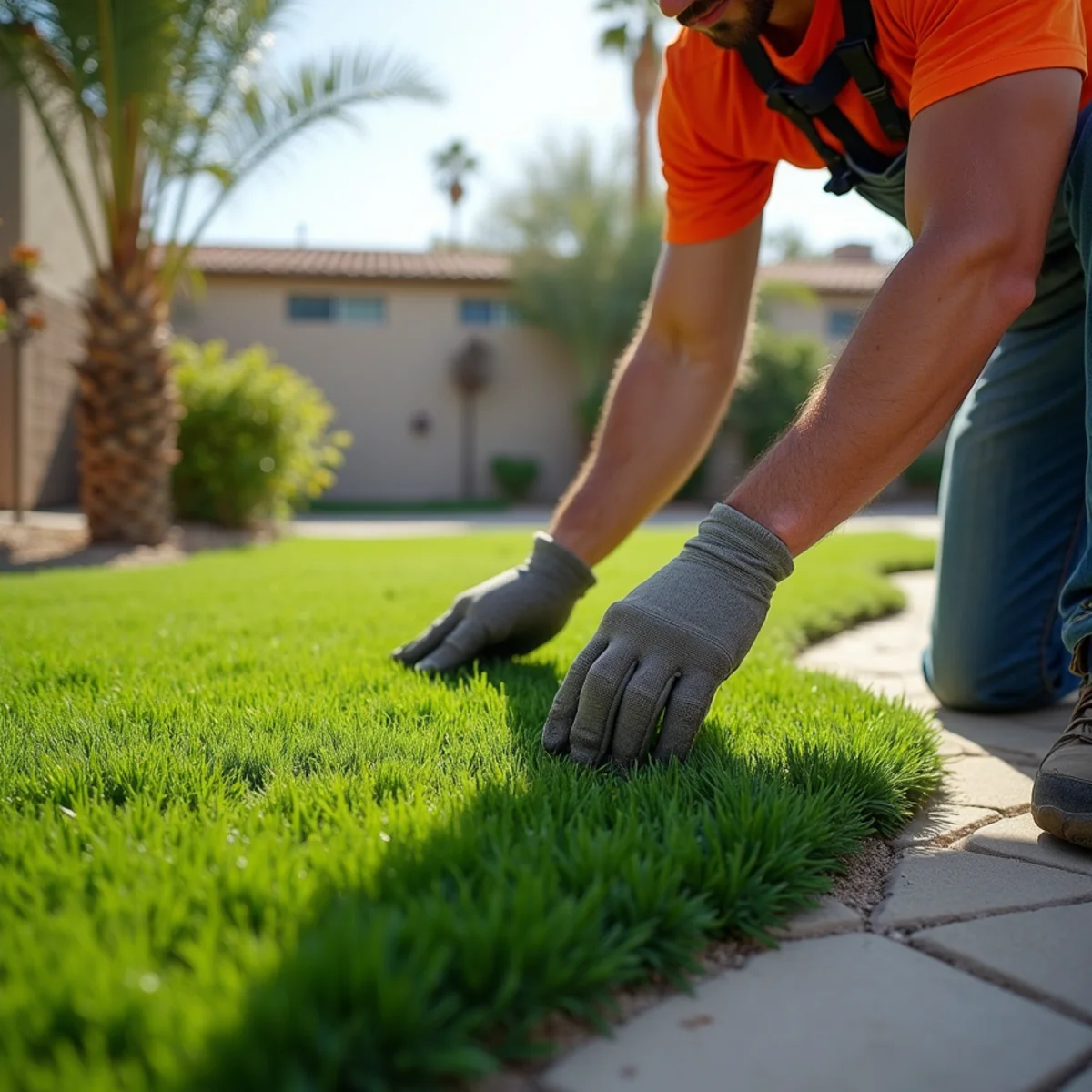 Landscaping and hardscaping on a Indio, CA property by SOCAL EXTERIOR SERVICES, INC