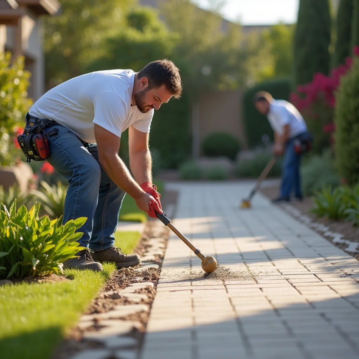 Landscaping and hardscaping on a Irvine, CA property by SOCAL EXTERIOR SERVICES, INC