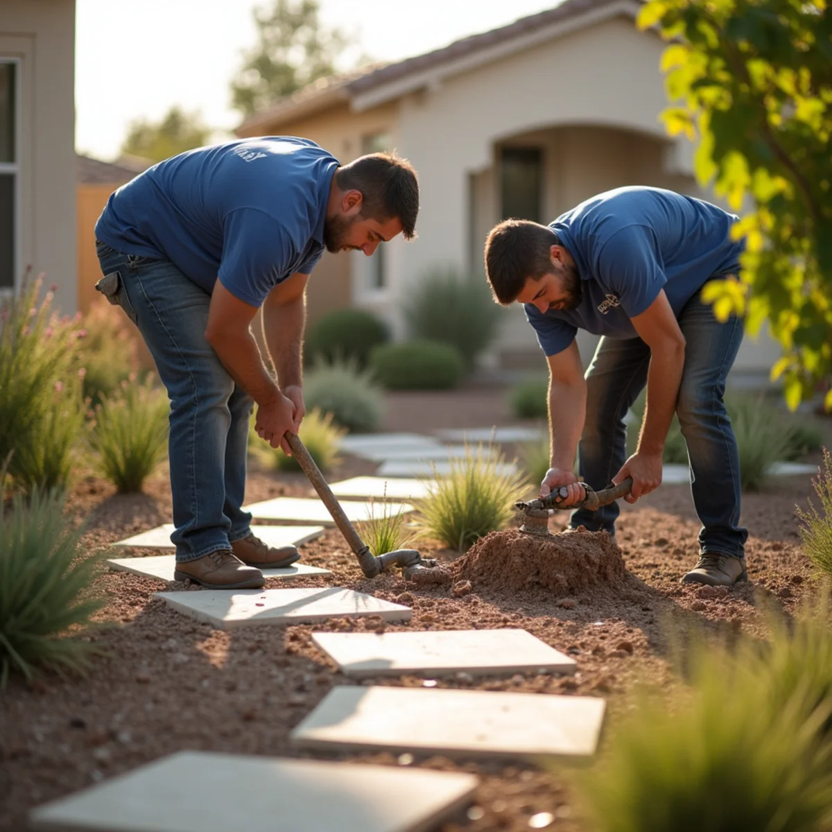 Landscaping and hardscaping on a Menifee, CA property by SOCAL EXTERIOR SERVICES, INC