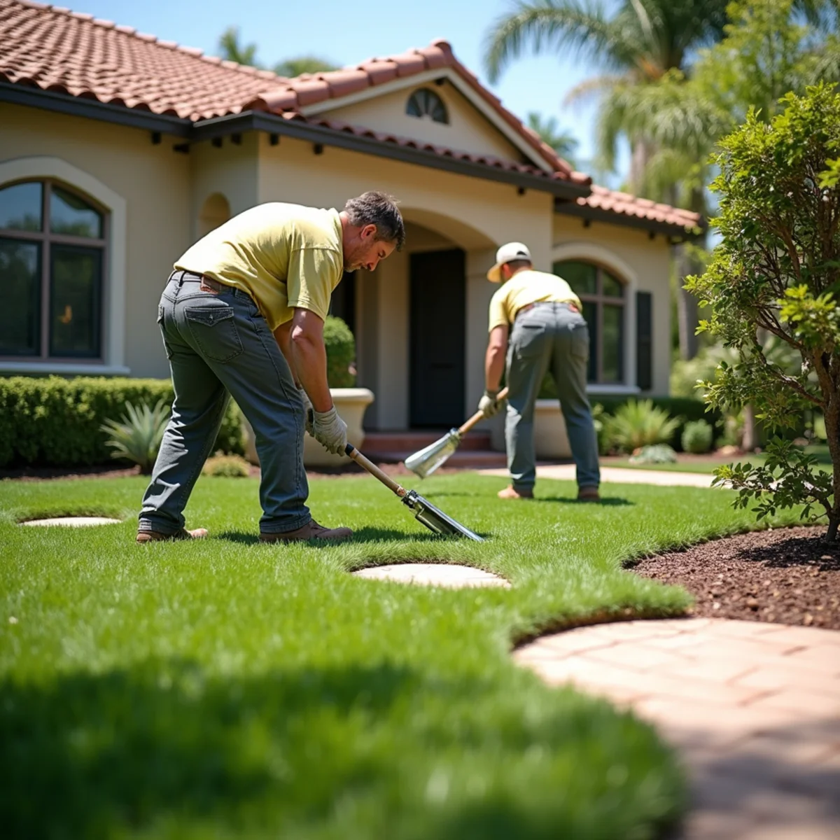 Landscaping and hardscaping on a Mission Viejo, CA property by SOCAL EXTERIOR SERVICES, INC