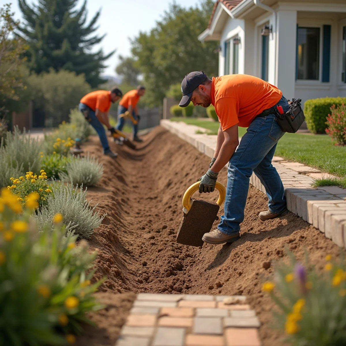 Landscaping and hardscaping on a Oceanside, CA property by SOCAL EXTERIOR SERVICES, INC
