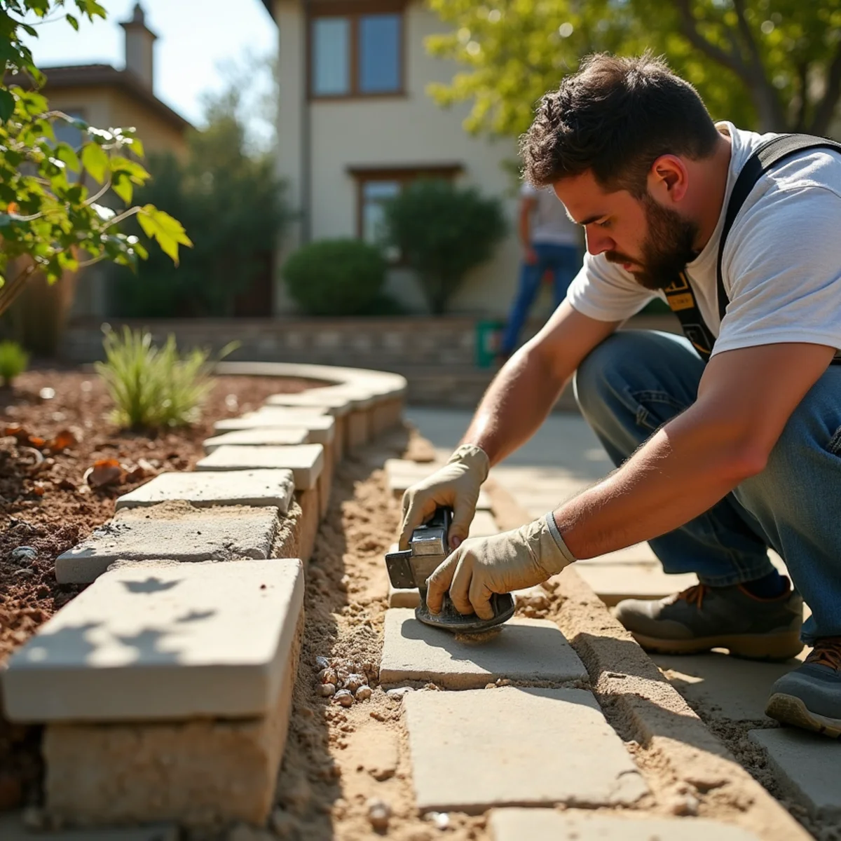 Landscaping and hardscaping on a Pasadena, CA property by SOCAL EXTERIOR SERVICES, INC