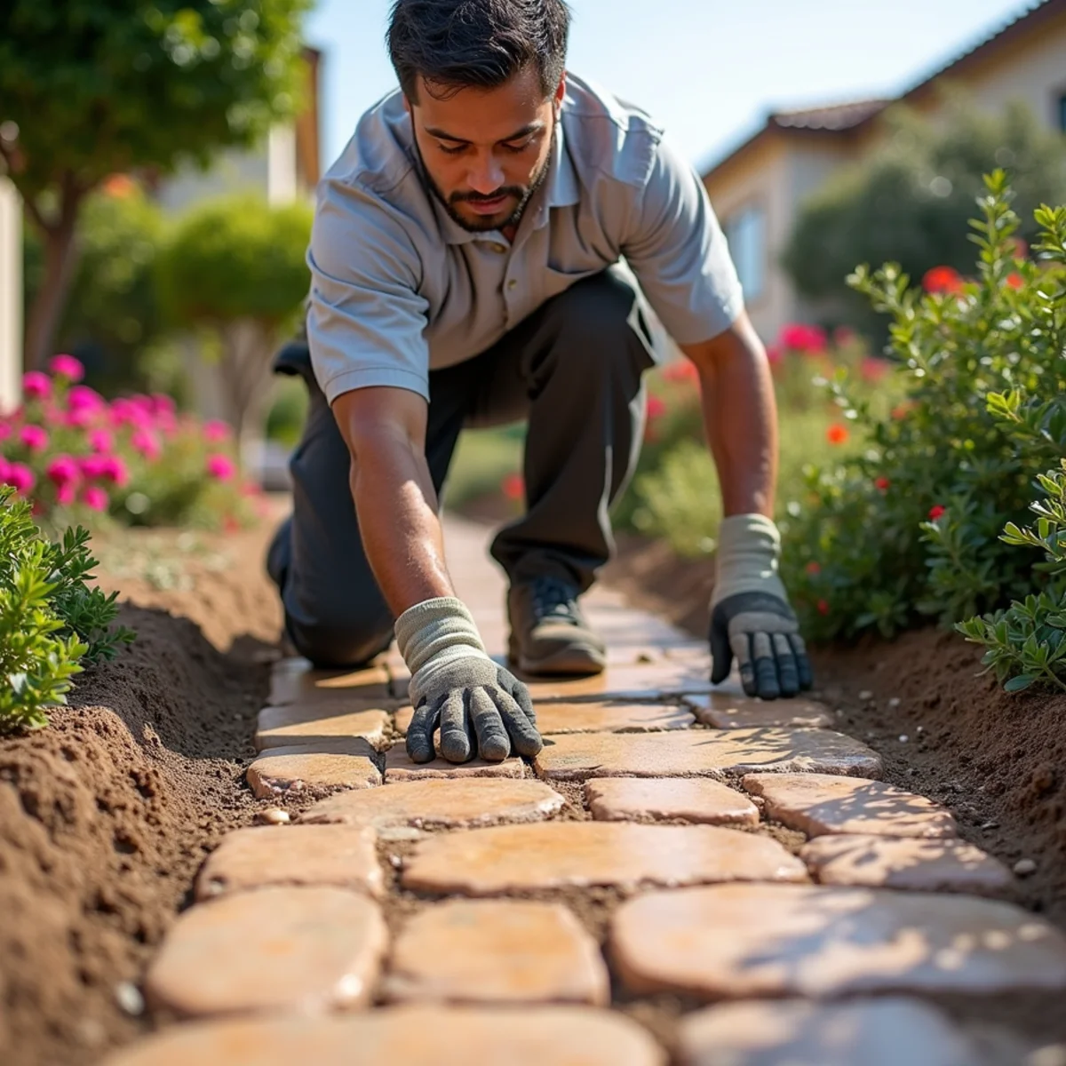 Landscaping and hardscaping on a San Clemente, CA property by SOCAL EXTERIOR SERVICES, INC