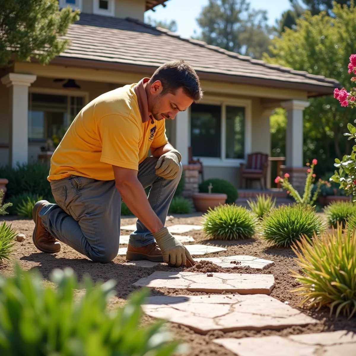Landscaping and hardscaping on a San Diego County, CA property by SOCAL EXTERIOR SERVICES, INC