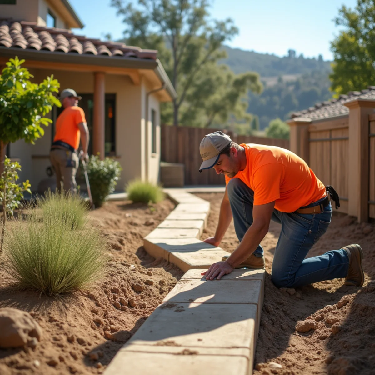 Landscaping and hardscaping on a Spring Valley, CA property by SOCAL EXTERIOR SERVICES, INC